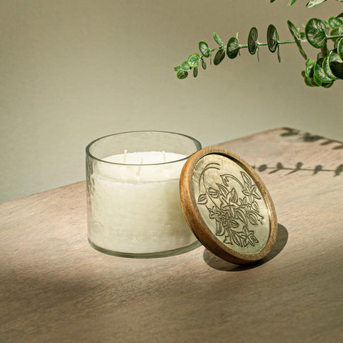Lavender Vanilla Glass Jar Wax Candle (3 Wick) - ellementry