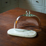 glass cloche with marble base oval - ellementry