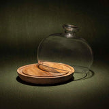Goblet Glass Cloche With Wooden Base - ellementry