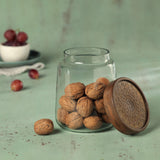 clear glass jar with metal cladding lid large - ellementry