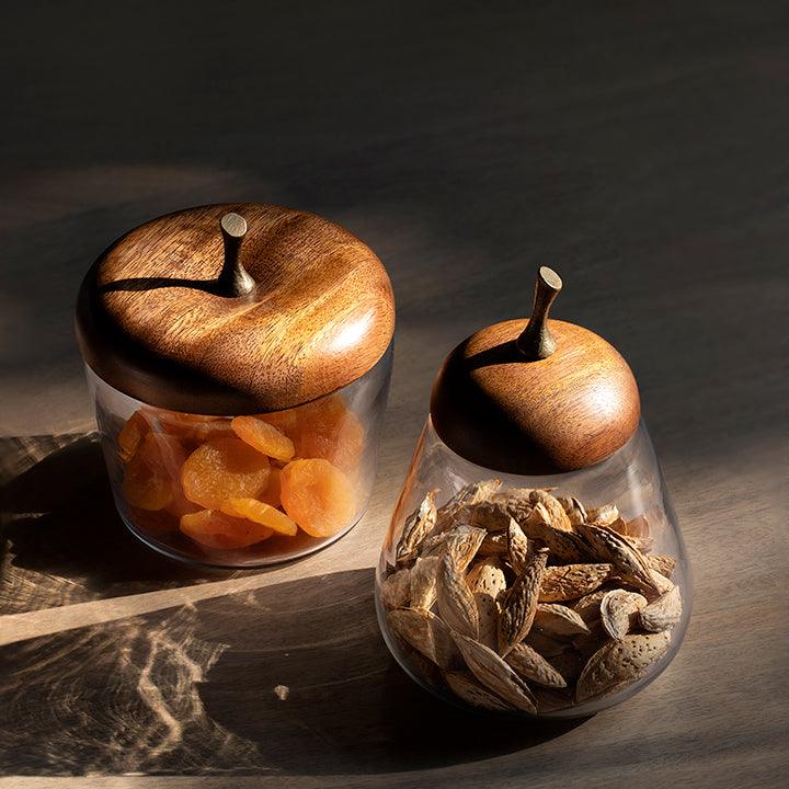 Apple & Pear Glass Jar Set of 2 - ellementry