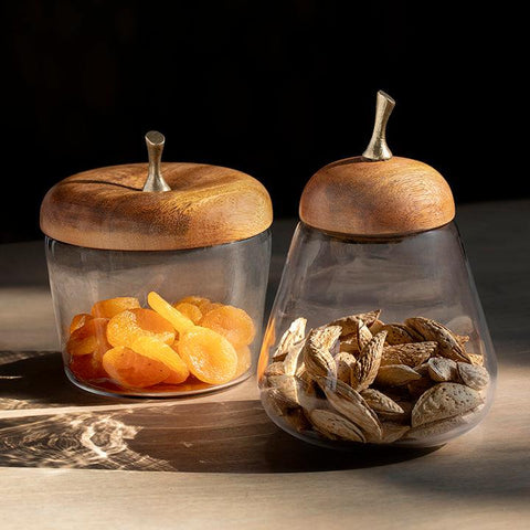 Apple & Pear Glass Jar Set of 2 - ellementry