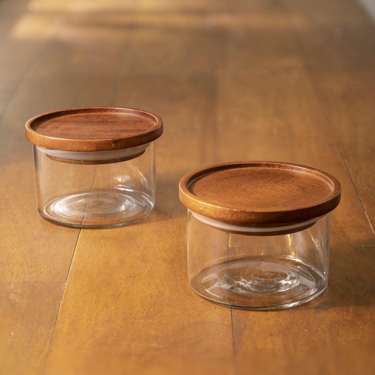 Stackable Glass Jars Set Of 2