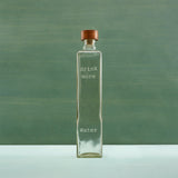 drink more glass water bottle with wooden stopper - ellementry