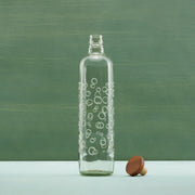 Bubbles Glass Water Bottle With Wooden Stopper