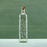 bubbles glass water bottle with wooden stopper - ellementry