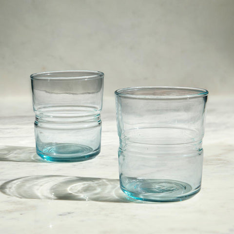 Jove Blue Glass Tumbler Set of 2 (Small) - ellementry