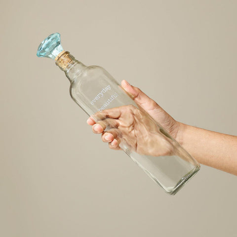 Everyday Glass Bottle with Blue Glass Stopper - ellementry