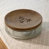 Meissa glass roti box with wooden lid - ellementry