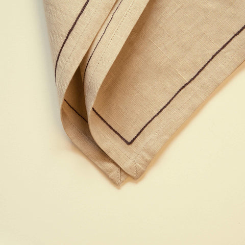 Natural Linen Napkin Set of 6 - ellementry