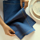Blue Linen Napkin Set of 6 - ellementry