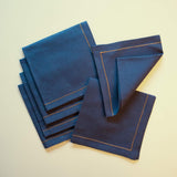 Blue Linen Napkin Set of 6 - ellementry
