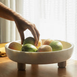 Selene marble bowl with wooden legs - ellementry