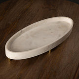 Gondola Marble Platter with Brass Legs - ellementry