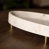 Gondola Marble Platter with Brass Legs - ellementry
