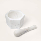 white marble mortar & pestle- small - ellementry