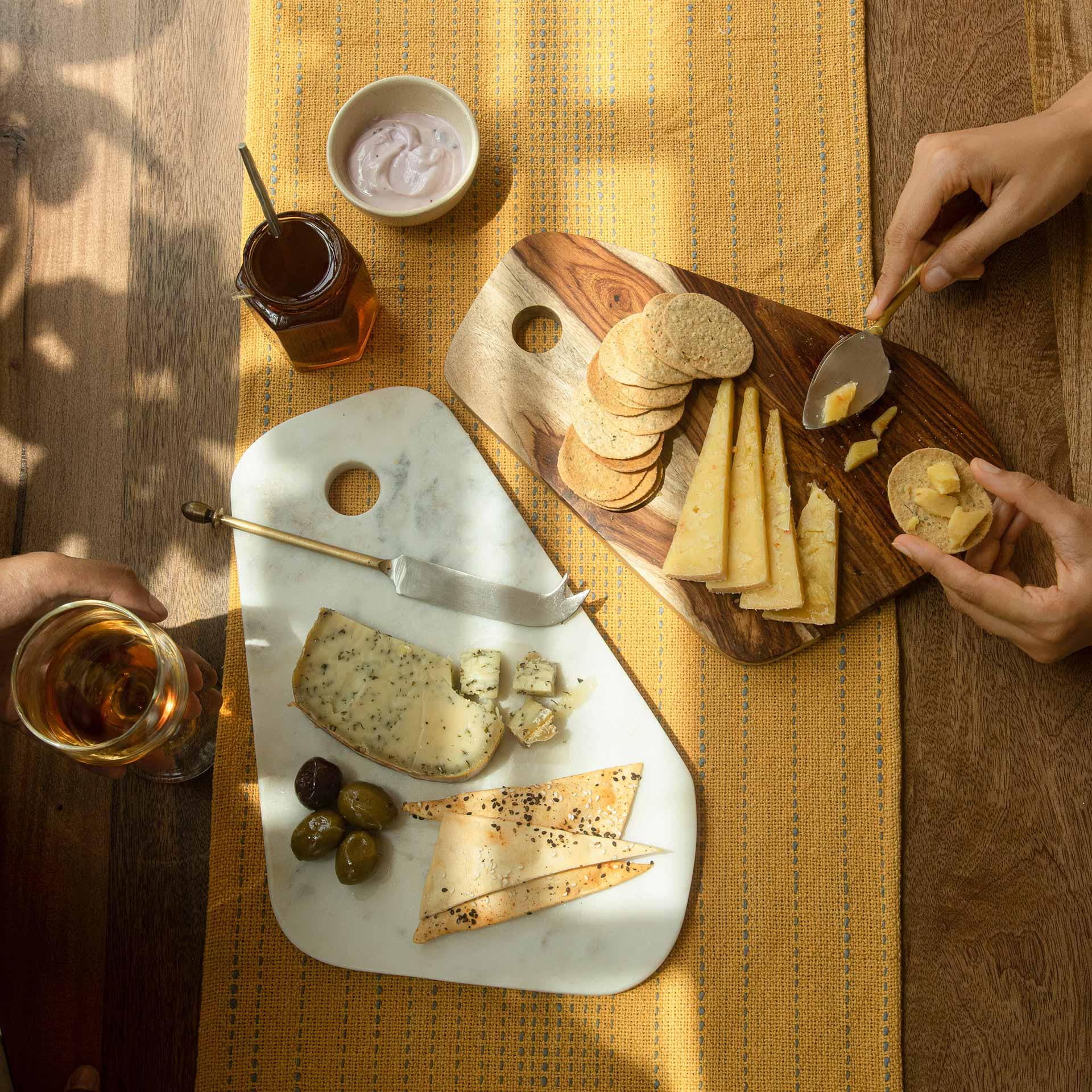 Natural Duo Wood and Marble Chopping Boards