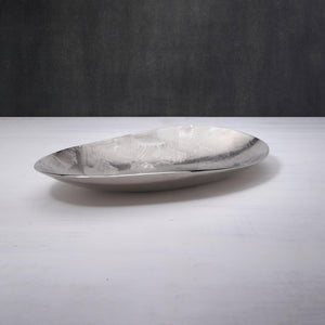Silver Textured Metal Platter- Large