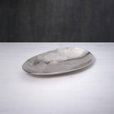 silver textured metal platter- large - ellementry