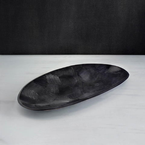 black textured metal platter- small - ellementry