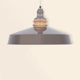 Grey Metal Pendant Lamp- Wide - ellementry