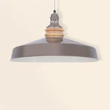 Grey Metal Pendant Lamp- Wide - ellementry