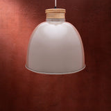 grey metal pendant lamp- bell - ellementry