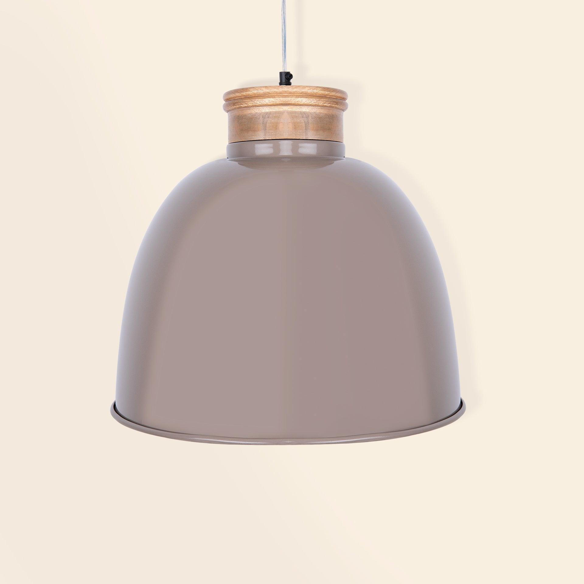 grey metal pendant lamp- bell
