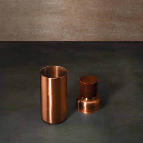 copper metal cocktail shaker - ellementry