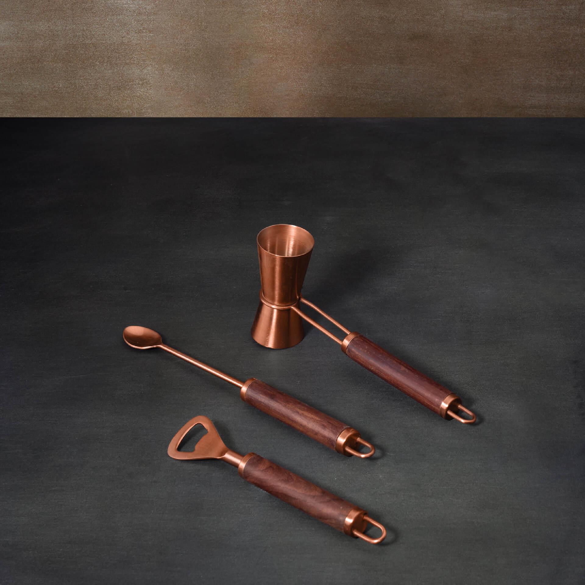 copper metal bar tools (set of 3)