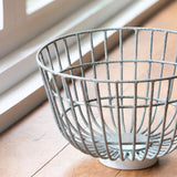 grey metal basket with marble base large - ellementry