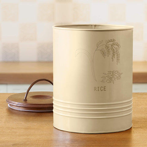 Rice Storage Barrel with Wooden lid - ellementry