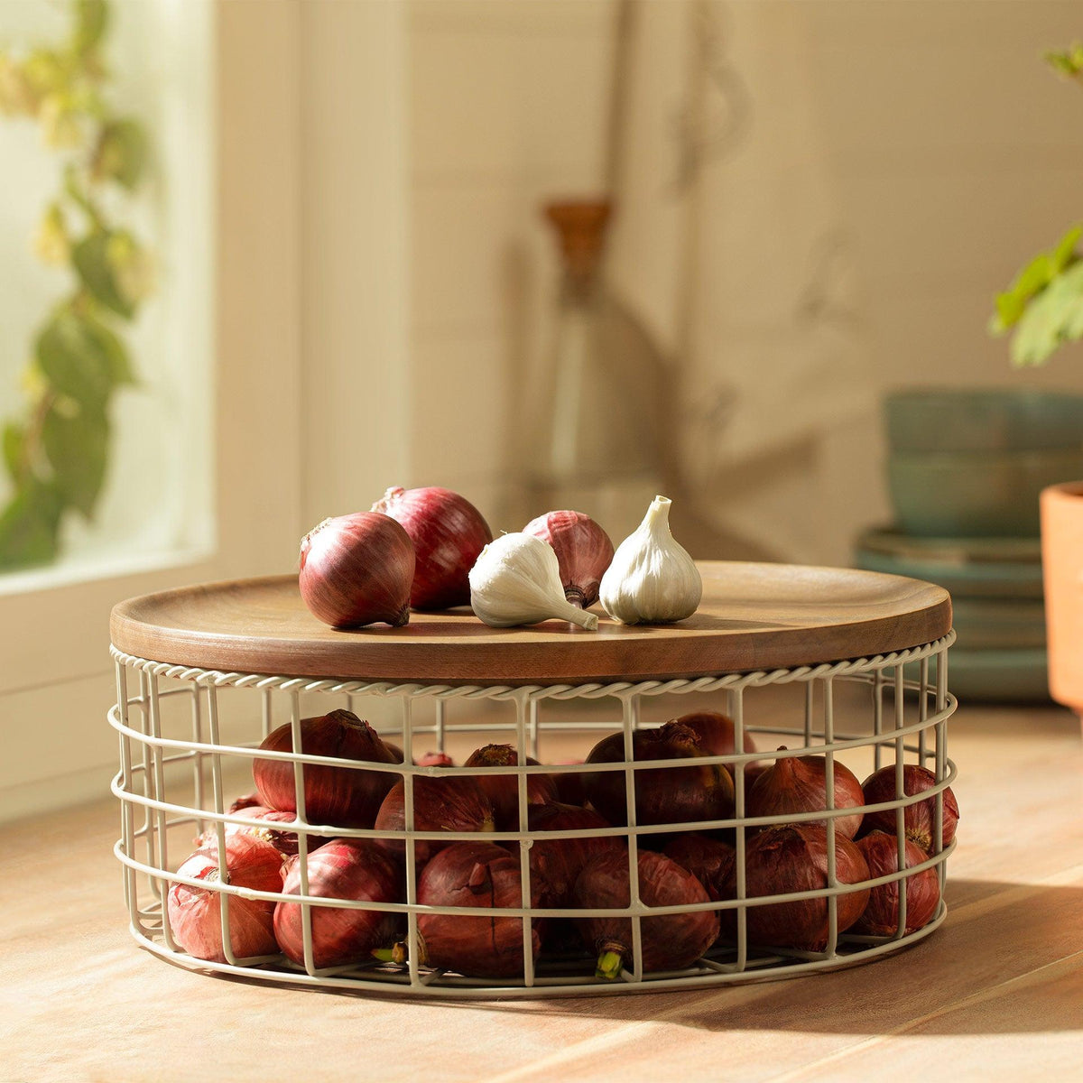 Twine Wire Basket (Round) - ellementry