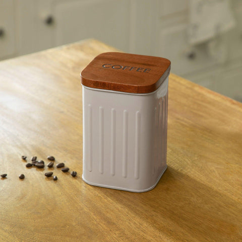 Foursquare coffee container with wooden Lid - ellementry