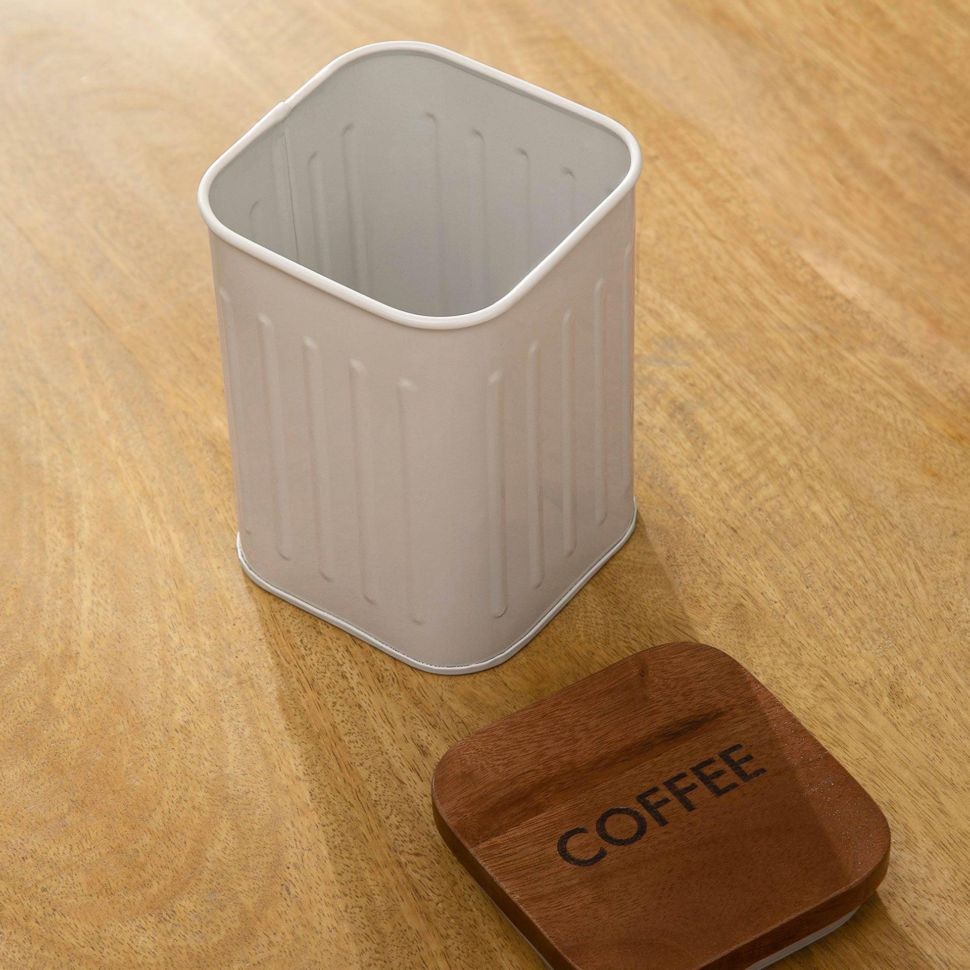 Foursquare coffee container with wooden Lid