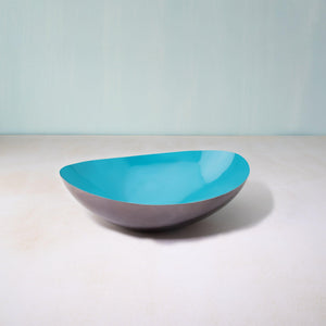 Teal Metal-Enamel Fusion Bowl- Large