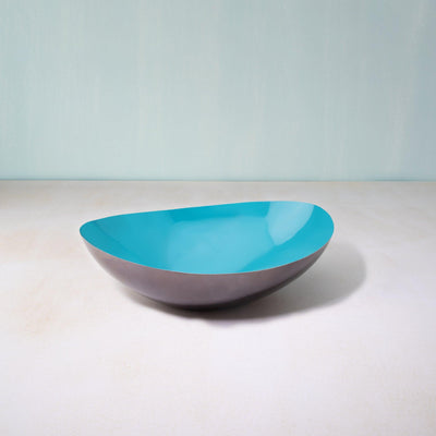 teal metal-enamel fusion bowl- large - ellementry