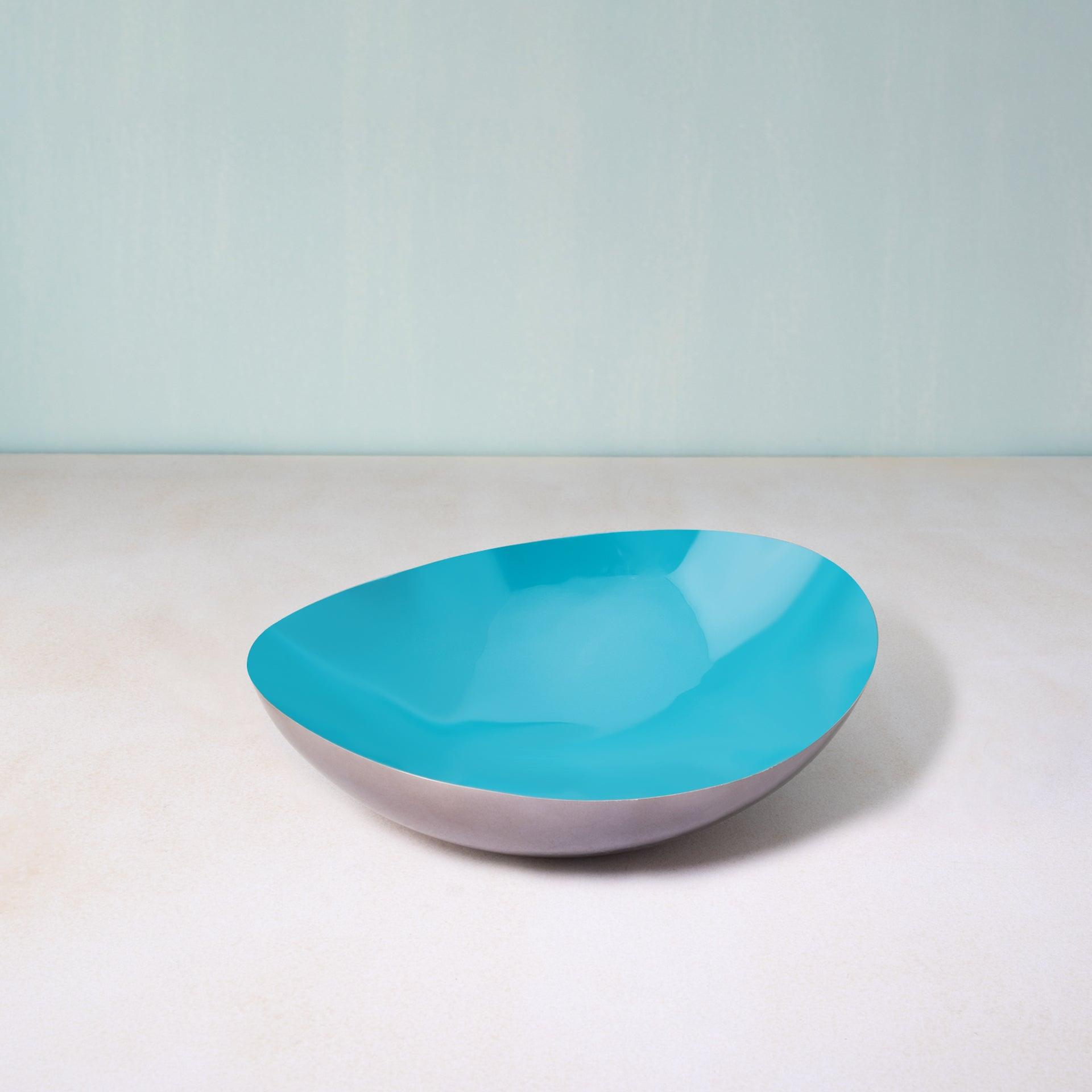 Teal Metal-Enamel Fusion Bowl- Large