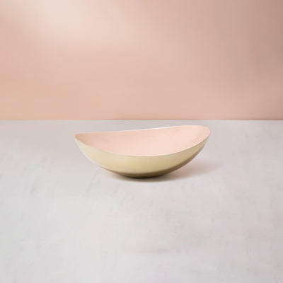 pink metal-enamel fusion bowl- small - ellementry