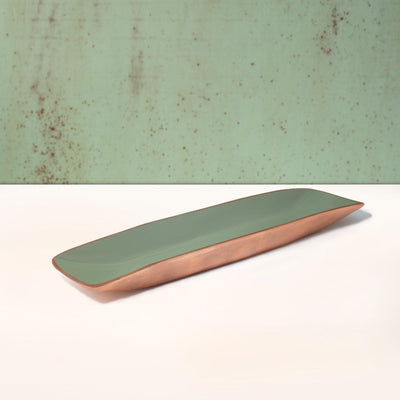 sap green metal-enamel fusion platter - ellementry