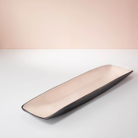 Pink Metal-Enamel Fusion Platter - ellementry