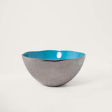 Teal Metal-Enamel Fusion Fruit Bowl- Large - ellementry