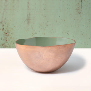 Sap Green Metal-Enamel Fusion Fruit Bowl- Large