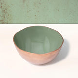 sap green metal-enamel fusion fruit bowl- large - ellementry