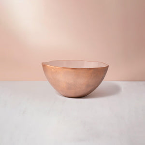 Metal Bowl Med Enamel Pink