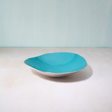 teal metal-enamel fusion platter- large - ellementry