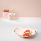 pink metal-enamel fusion platter- medium - ellementry