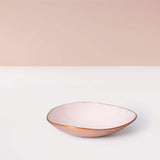 pink metal-enamel fusion platter- medium - ellementry