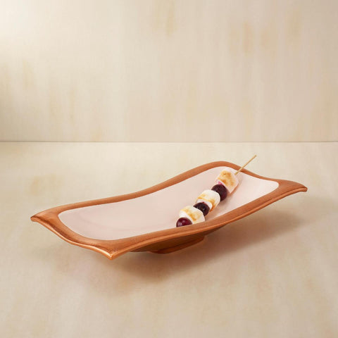 Pink Waves Metal-Enamel Fusion Platter - ellementry