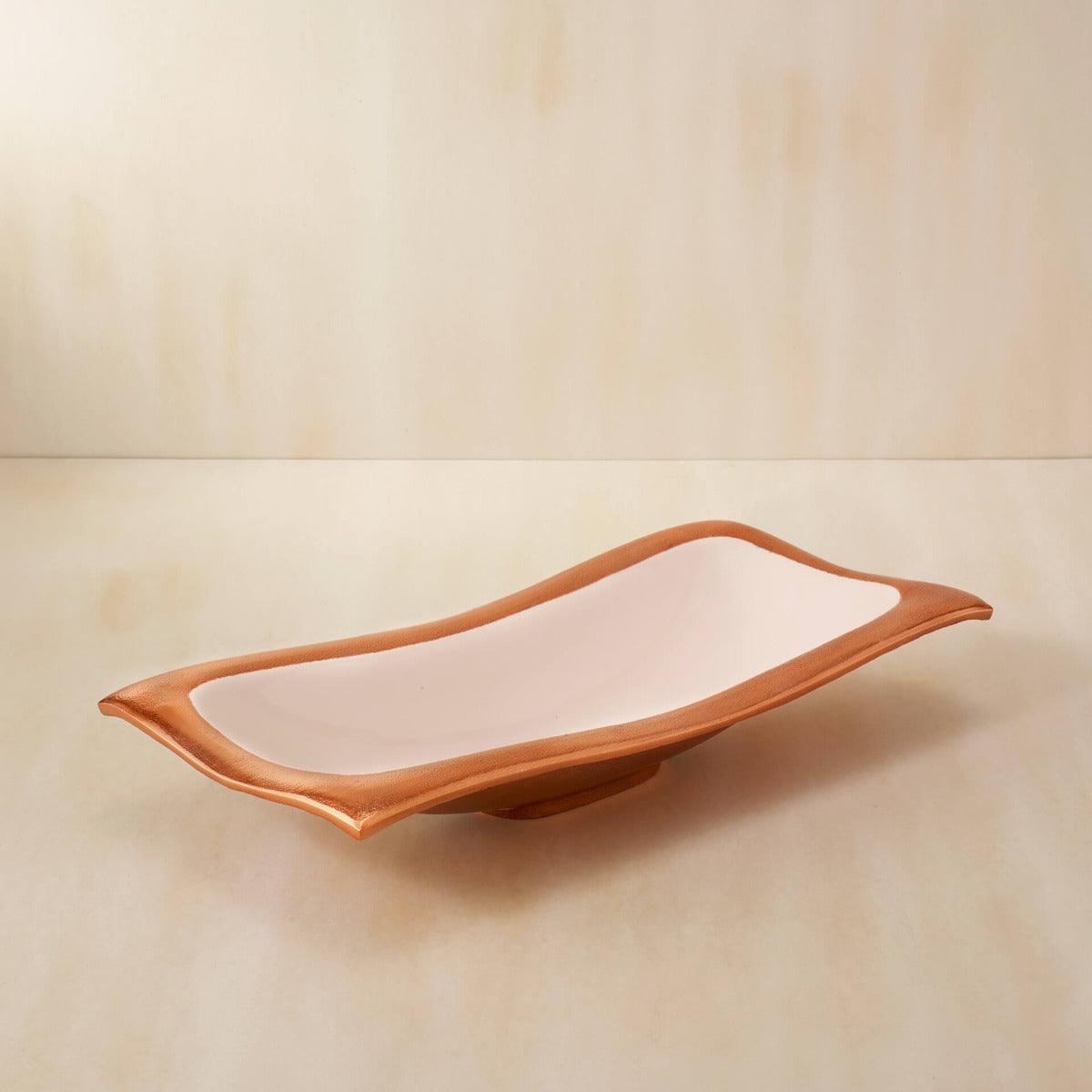 Pink Waves Metal-Enamel Fusion Platter